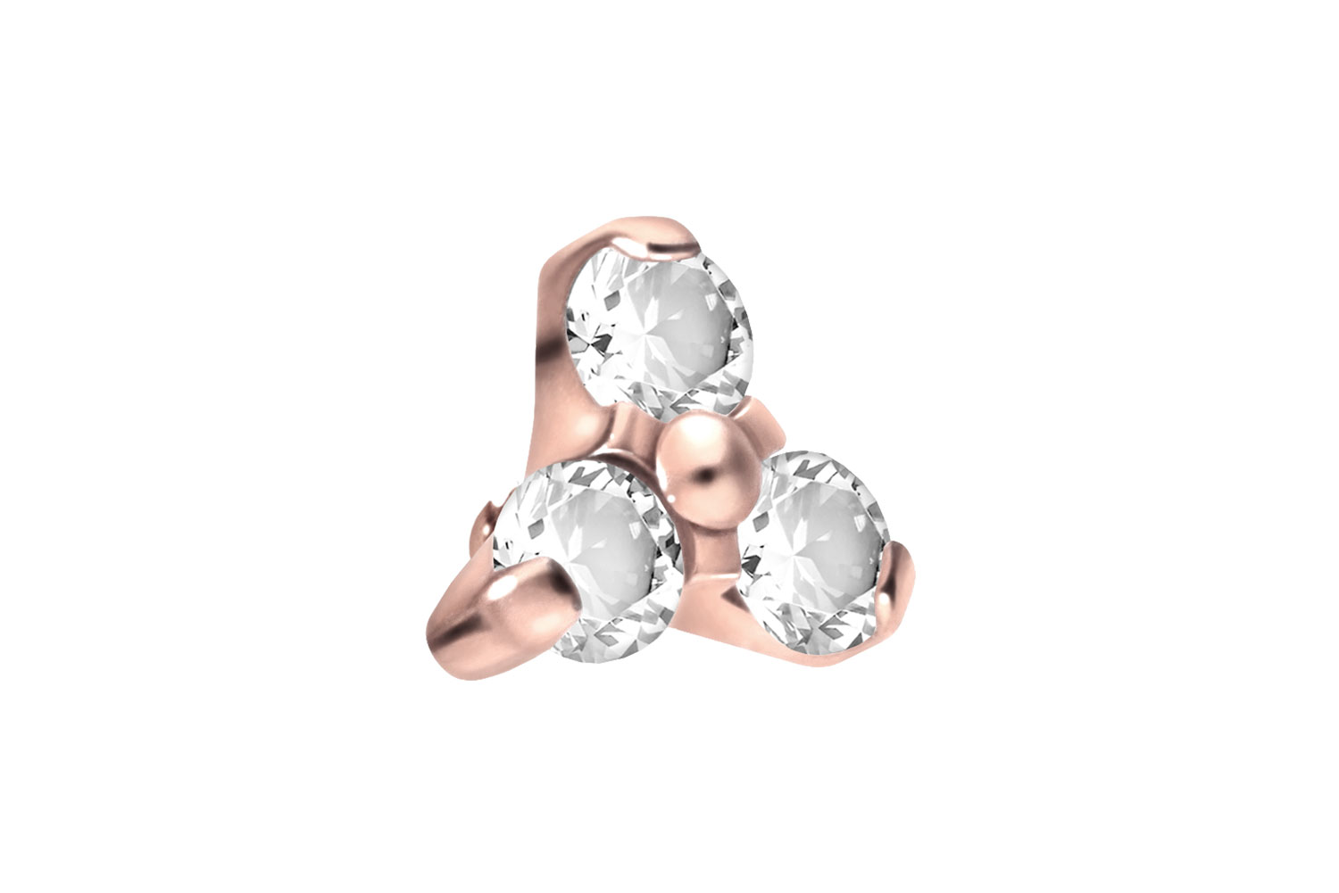 Titan Schraubaufsatz mit Außengewinde KRISTALLBLUME von Piercingline